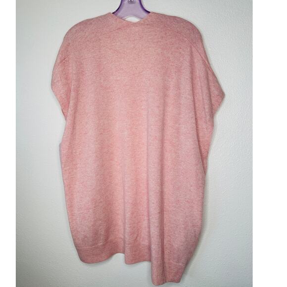 NWT Sablyn Peony Pink Rooney Shawl 100% Cashmere Open Front Sweater Vest S - Picture 3 of 12